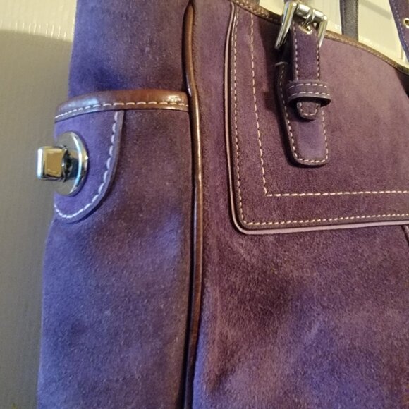 Vintage Purple Suede Coach Purse - Picture 8 of 16